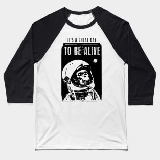 Monkey Astronaut Typography Funny Design Baseball T-Shirt